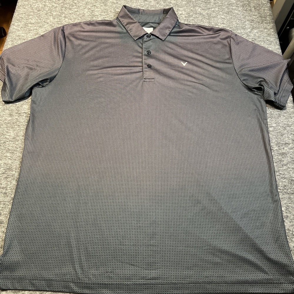 Callaway Polo Shirt Mens XL Color Shifting Geometric Opti-Dri Golf Performance